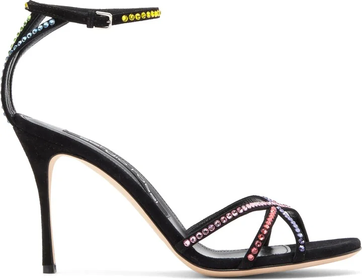 Crystal Embellished Ankle Strap Stiletto Sandal - Image 4