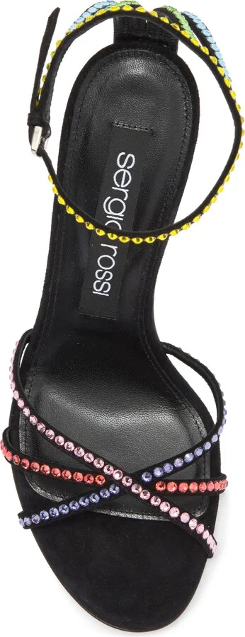 Crystal Embellished Ankle Strap Stiletto Sandal - Image 5