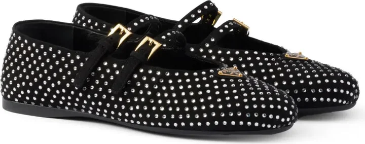 Crystal-Embellished Ballerina Shoes - Image 2
