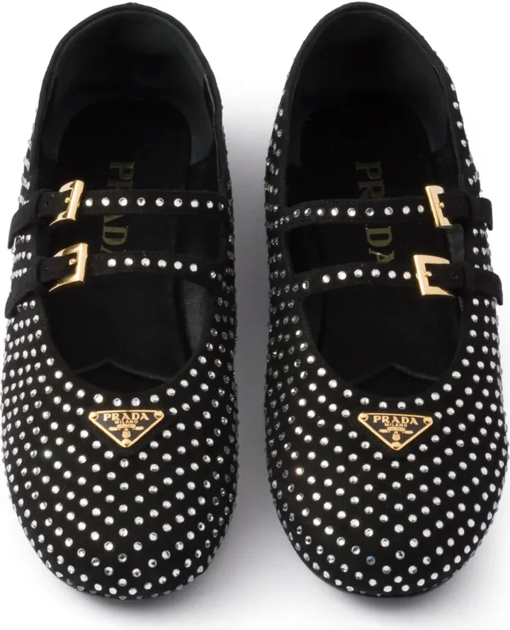 Crystal-Embellished Ballerina Shoes - Image 4