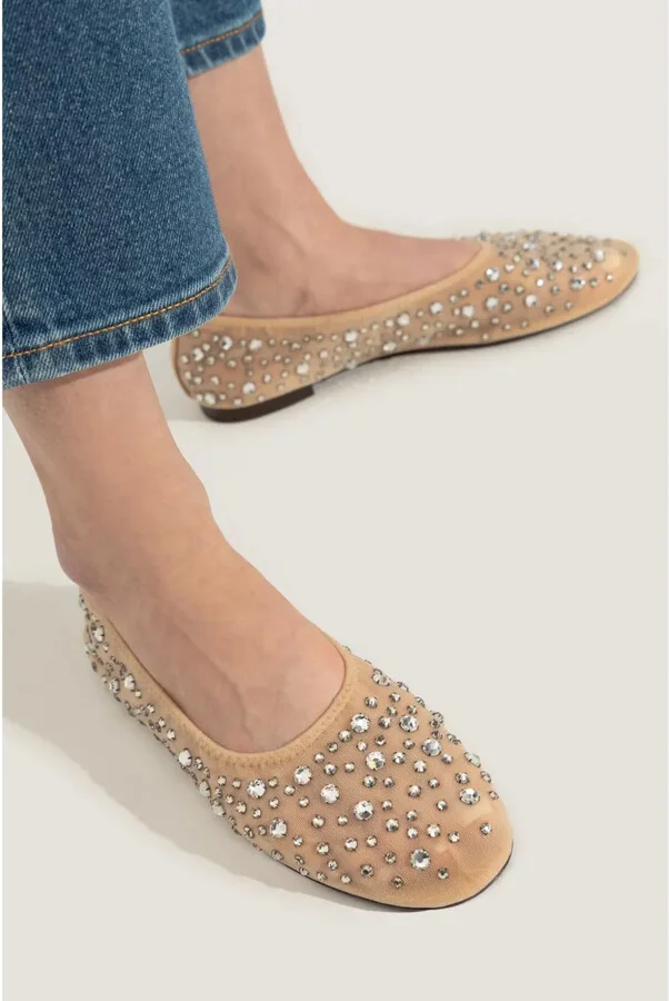 Crystal Embellished Ballerina Shoes - Image 2