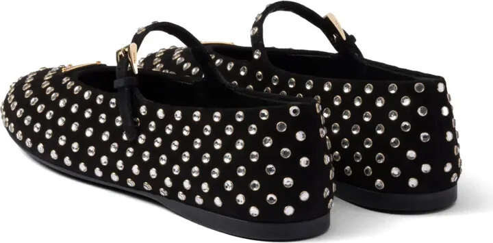 Crystal-Embellished Ballerina Shoes - Image 3