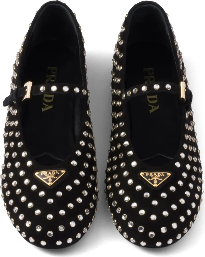 Crystal-Embellished Ballerina Shoes - Image 4