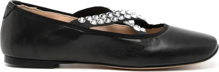 Crystal-Embellished Ballerina Shoes