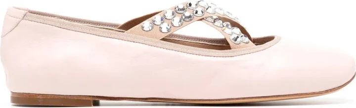 Crystal-Embellished Ballerina Shoes