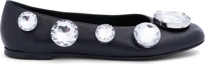 Crystal-Embellished Ballerina Shoes