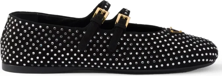 Crystal-Embellished Ballerina Shoes