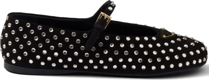 Crystal-Embellished Ballerina Shoes