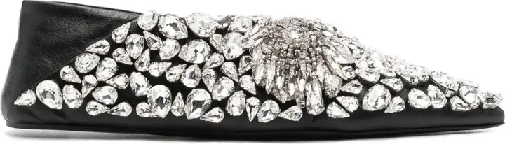 Crystal-Embellished Ballerina Shoes