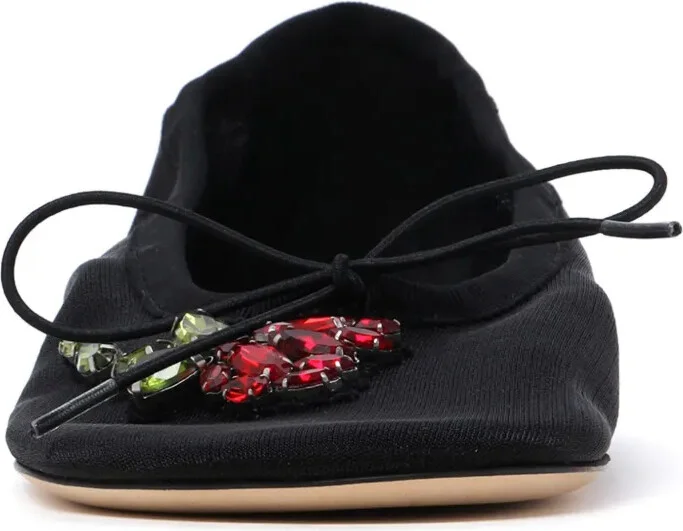 Crystal-Embellished Ballet Flats - Image 3