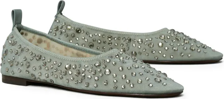 Crystal-Embellished Ballet Flats - Image 2