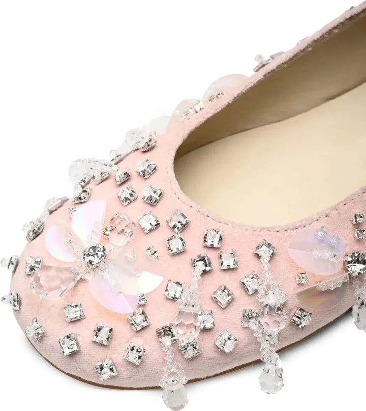 Crystal-Embellished Ballet Flats - Image 4