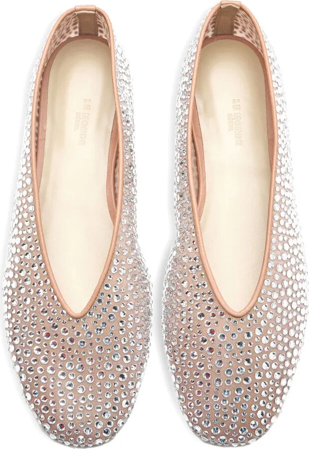 Crystal-Embellished Ballet Flats - Image 3