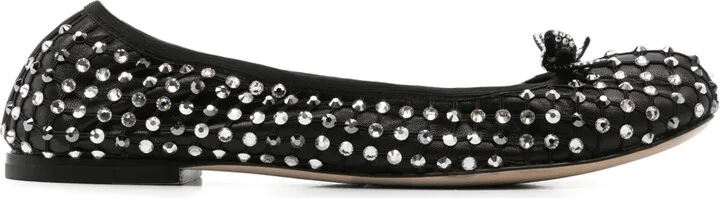 Crystal-Embellished Ballet Flats