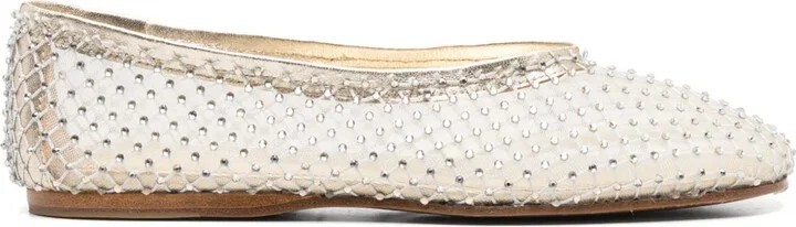 Crystal-Embellished Ballet Flats