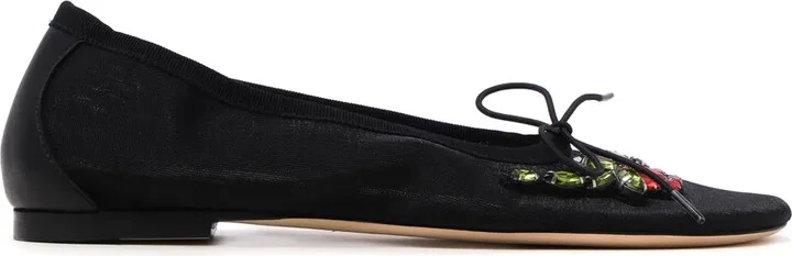 Crystal-Embellished Ballet Flats