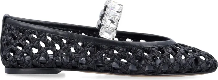 Crystal-Embellished Ballet Flats