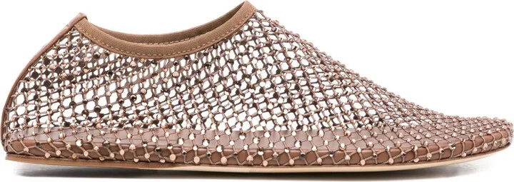 Crystal-Embellished Ballet Flats