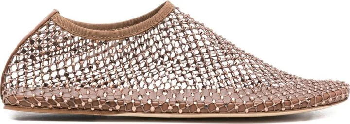 Crystal-Embellished Ballet Flats