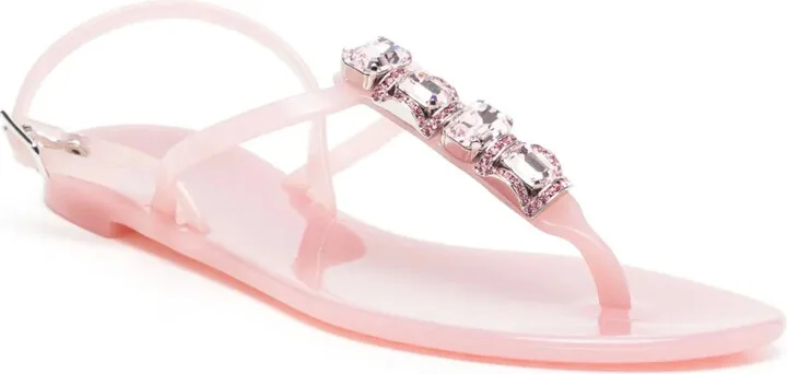 Crystal-Embellished Beach Flip Flops - Image 2