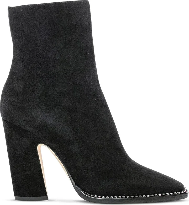 Crystal-Embellished Block-Heel Boots