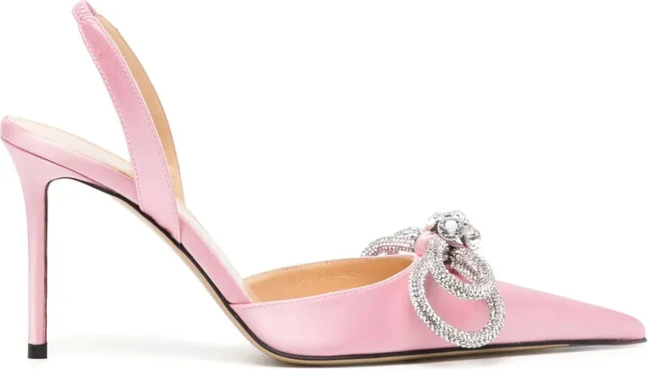 Crystal-Embellished Bow-Detail Pumps