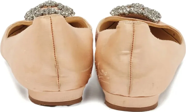 Crystal-Embellished Buckled Satin Ballet Flats - Image 3