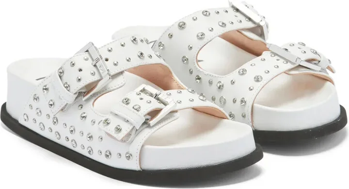 Crystal-Embellished Double-Strap Slides - Image 2