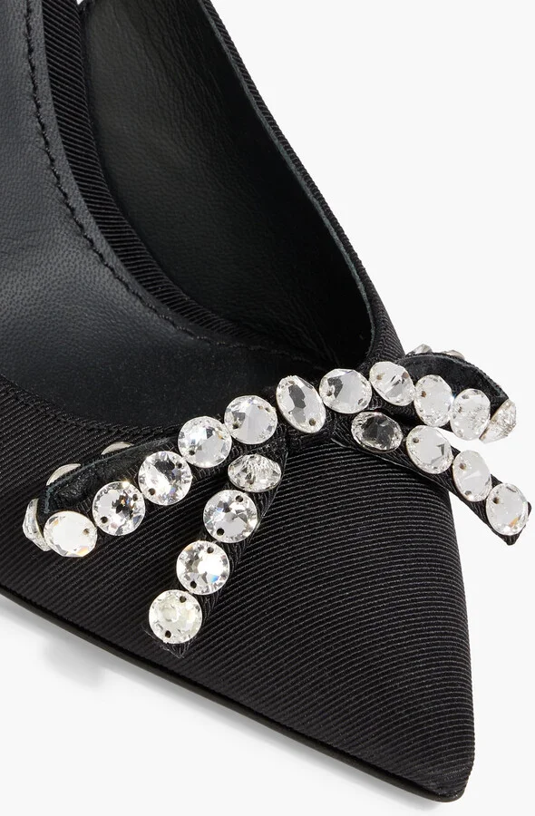 Crystal-embellished faille slingback pumps - Image 4