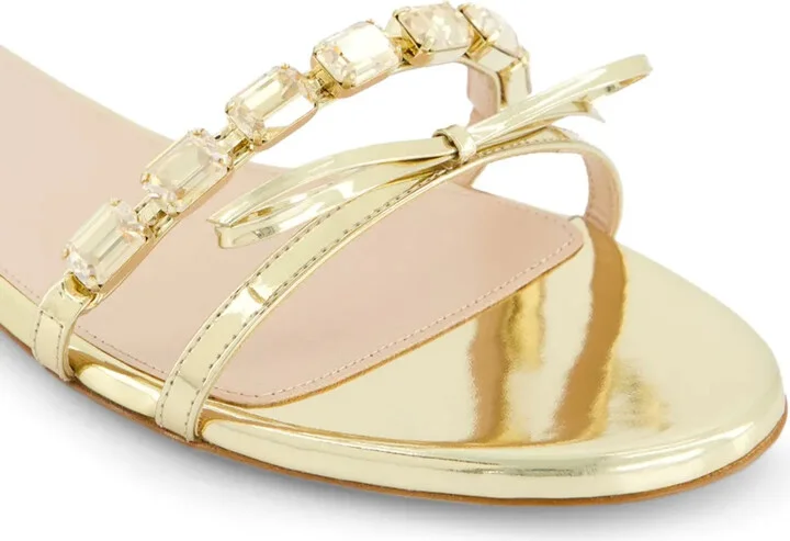 Crystal-Embellished Flat Leather Slides - Image 5
