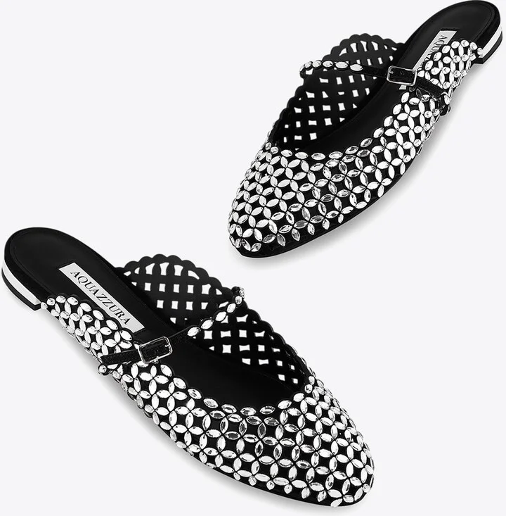 Crystal-Embellished Flat Mules - Image 3