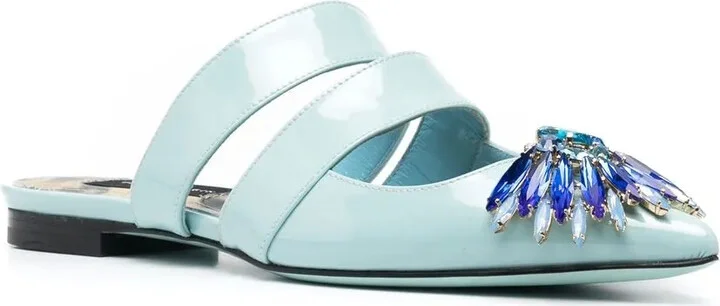 Crystal-Embellished Flat Mules - Image 2