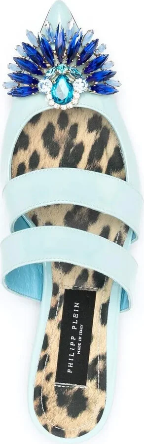 Crystal-Embellished Flat Mules - Image 4