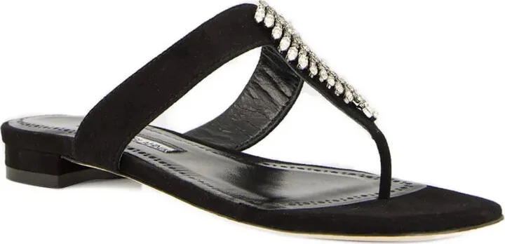 Crystal-Embellished Flat Sandals - Image 2