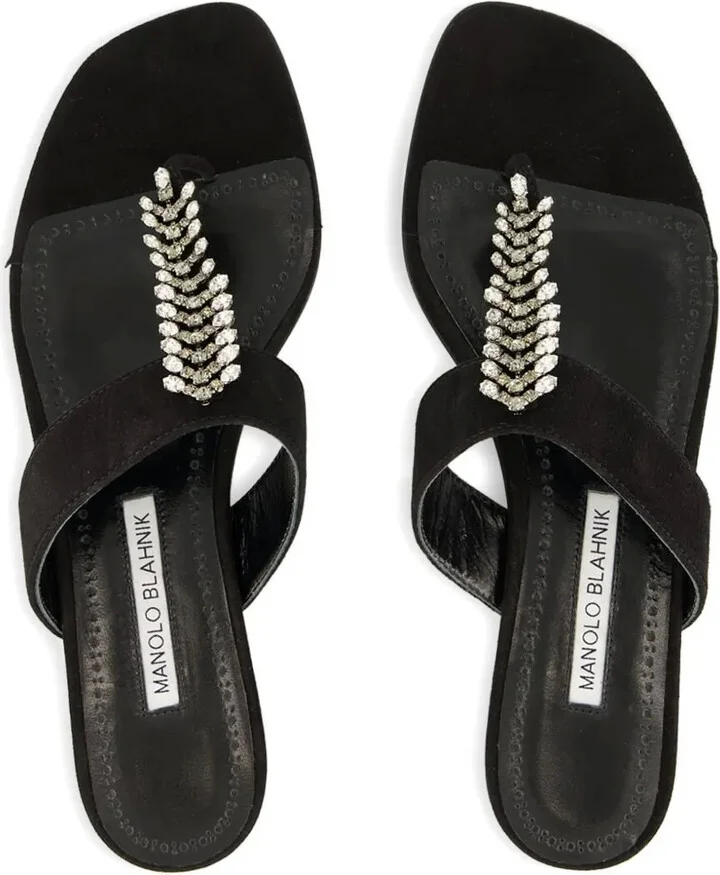 Crystal-Embellished Flat Sandals - Image 4