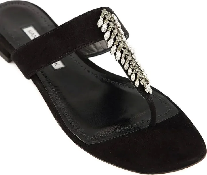 Crystal-Embellished Flat Sandals - Image 5