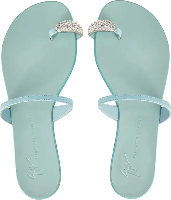 Crystal-Embellished Flat Sandals - Image 4