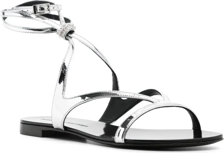 Crystal-Embellished Flat Sandals - Image 2
