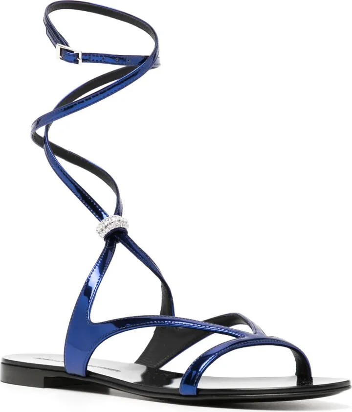 Crystal-Embellished Flat Sandals - Image 2
