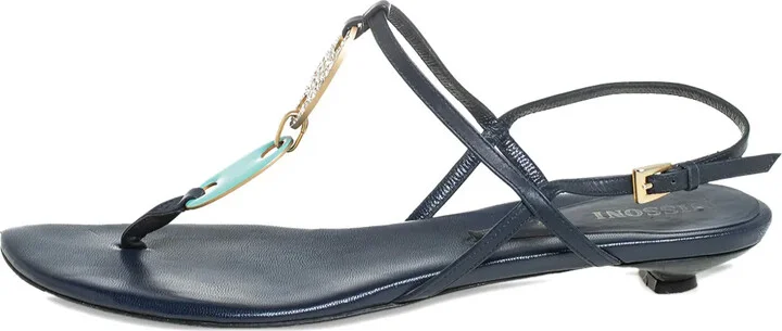 Crystal-Embellished Flat Sandals