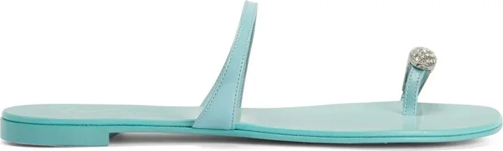 Crystal-Embellished Flat Sandals