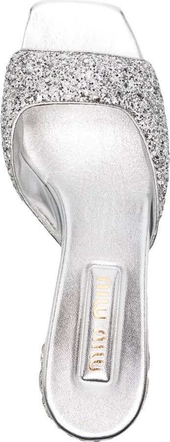 Crystal-Embellished Glitter Sandals - Image 4