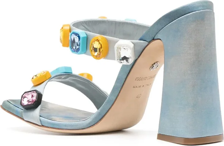 Crystal-Embellished Graphic-Print Sandals - Image 3