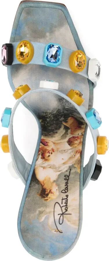Crystal-Embellished Graphic-Print Sandals - Image 4