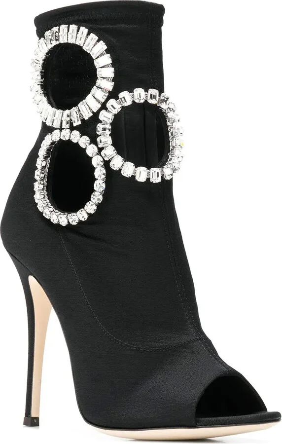 Crystal Embellished Heeled Boots - Image 2
