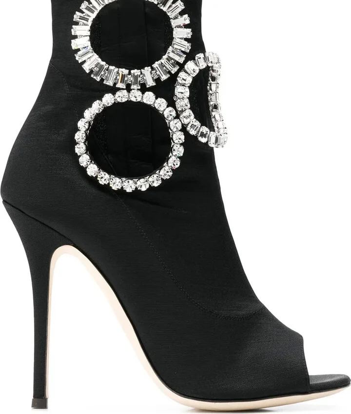 Crystal Embellished Heeled Boots