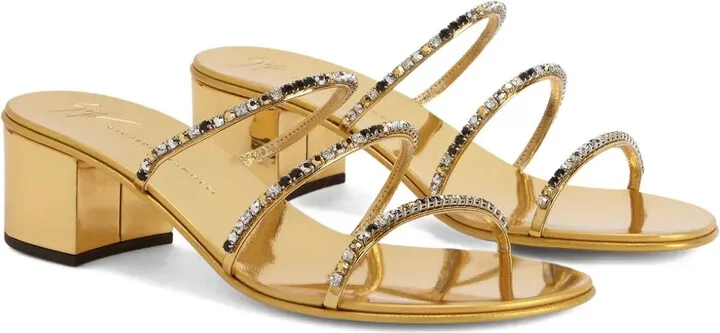 Crystal-Embellished Heeled Sandals - Image 2