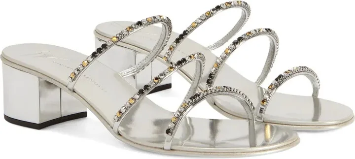 Crystal-Embellished Heeled Sandals - Image 2