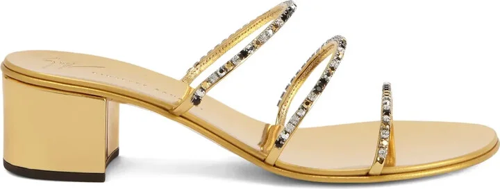 Crystal-Embellished Heeled Sandals