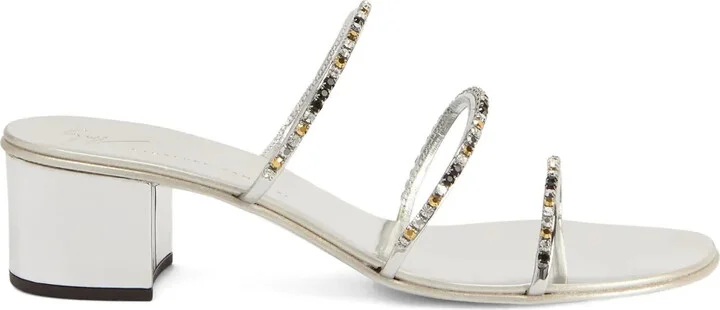 Crystal-Embellished Heeled Sandals